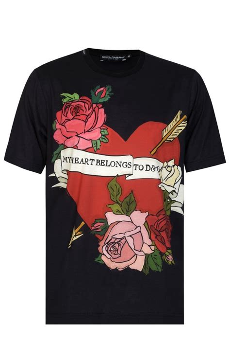 dolce gabbana heart t shirt|Dolce & Gabbana denim shirt.